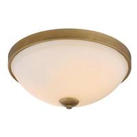 View 2 Light Natural Brass White Glass Shade Ceiling Light Fixture