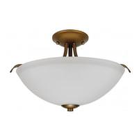 View 2 Light 13" Round Natural Brass White Glass Shade Ceiling Light Fixture