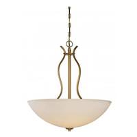 View 4 Light Natural Brass White Glass Shade Pendant Light Fixture