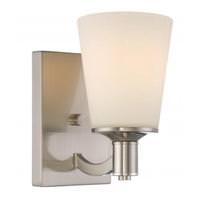 Nuvo Lighting 1 Light Brushed Nickel White Glass Shade Vanity Light Fixture