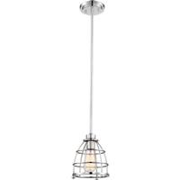 Nuvo Lighting 1 Light Polished Nickel Caged Pendant Light Fixture