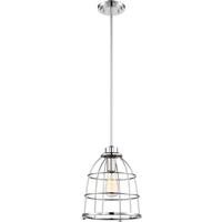 Nuvo Lighting 1 Light Polished Nickel Caged Pendant Light Fixture