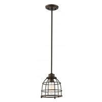 Nuvo Lighting 1 Light Mahogany Bronze Caged Pendant Light Fixture