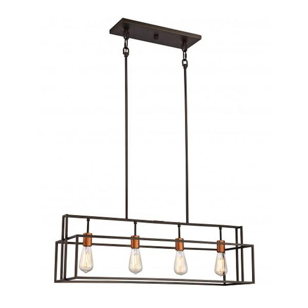 4 Light Bronze Island Pendant Light Fixture