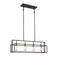 View 4 Light Bronze Island Pendant Light Fixture