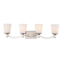Nuvo Lighting 4 Light Brushed Nickel White Glass Shade Vanity Light Fixture