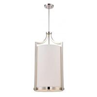 View 4 Light Polished Nickel Frosted Glass Diffuser Pendant Light Fixture