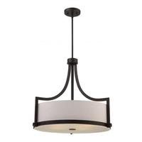 View 4 Light Russet Bronze Frosted Glass Diffuser Pendant Light Fixture