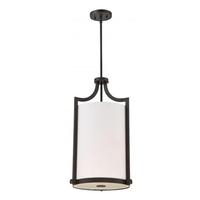 View 3 Light Russet Bronze Frosted Glass Diffuser Pendant Light Fixture
