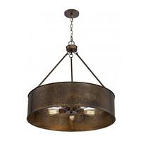 View 5 Light Weathered Brass Oversized Pendant Light Fixture