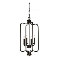 View 4 Light Forest Bronze Caged Pendant Light Fixture