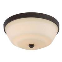 View 2 Light Forest Bronze White Glass Shade Ceiling Light Fixture