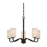 View 5 Light Forest Bronze White Glass Shades Chandelier Light Fixture