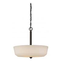 View 4 Light Forest Bronze White Glass Shade Pendant Light Fixture