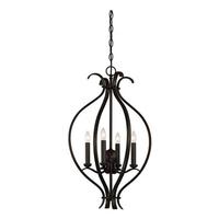 View 4 Light Forest Bronze Caged Pendant Light Fixture