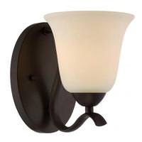 Nuvo Lighting 1 Light Forest Bronze White Glass Shade Vanity Light Fixture