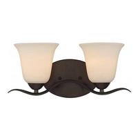 View 2 Light Forest Bronze White Glass Shade Vanity Light Fixture
