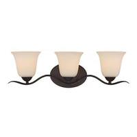 View 3 Light Forest Bronze White Glass Shade Vanity Light Fixture