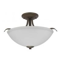 View 2 Light 13" Round Forest Bronze White Glass Shade Ceiling Light Fixture