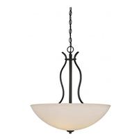 View 4 Light Forest Bronze White Glass Shade Pendant Light Fixture
