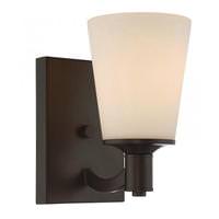 Nuvo Lighting 1 Light Forest Bronze White Glass Shade Vanity Light Fixture