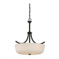 View 4 Light Forest Bronze White Glass Shade Pendant Light Fixture