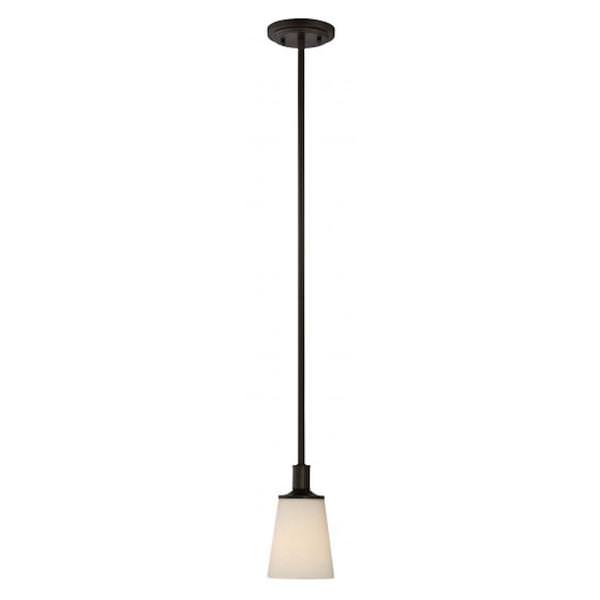 1 Light Forest Bronze White Glass Shade Mini Pendant Light Fixture