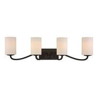 View 4 Light Forest Bronze White Glass Shade Vanity Light Fixture