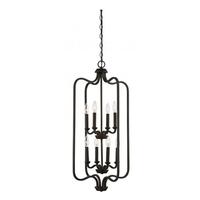 View 8 Light 2 Tier Forest Bronze Caged Pendant Light Fixture