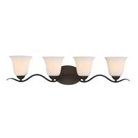 Nuvo Lighting 4 Light Forest Bronze White Glass Shade Vanity Light Fixture