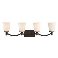 Nuvo Lighting 4 Light Forest Bronze White Glass Shade Vanity Light Fixture