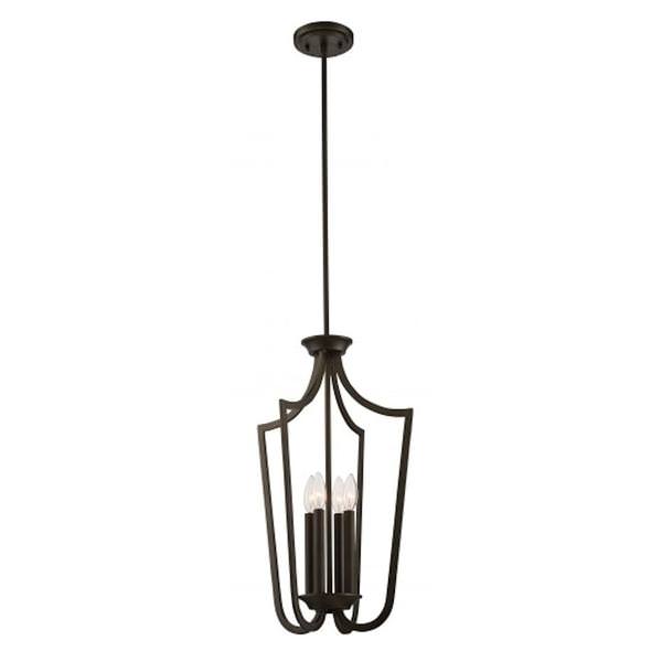 4 Light Forest Bronze Caged Pendant Light Fixture