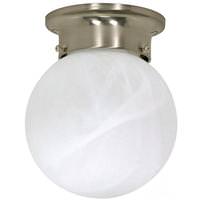 Nuvo Lighting 1 Light 6" Brushed Nickel Alabaster Glass Ball Shade Ceiling Light Fixture
