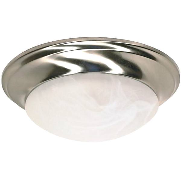 1 Light 12" Brushed Nickel Alabaster Glass Shade Ceiling Light Fixture