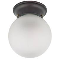 Nuvo Lighting 1 Light 6" Mahogany Bronze Frosted White Shade Ceiling Light Fixture