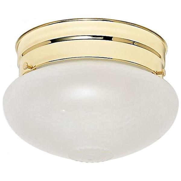 1 Light 6" Polished Brass Clear Bottom Squat Ball Shade Ceiling Light Fixture