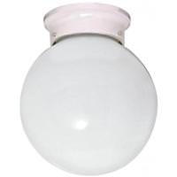 Nuvo Lighting 1 Light 6" White White Ball Glass Shade Ceiling Light Fixture