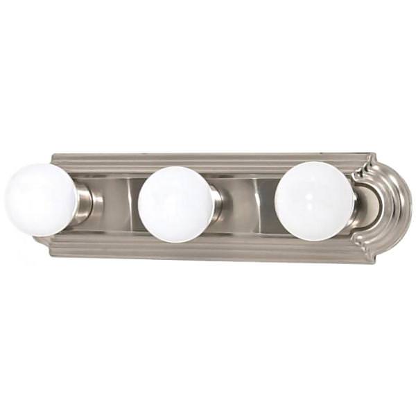 3 Light 18" Brushed Nickel Racetrack Style Vanity Light Fixture