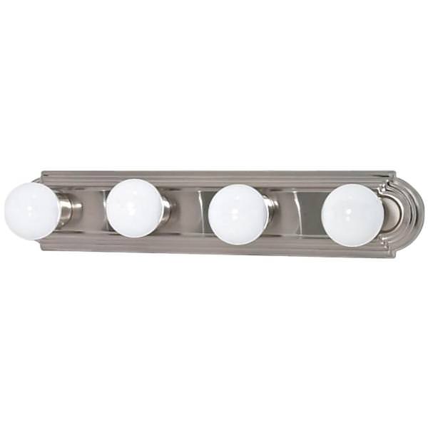 4 Light 24" Brushed Nickel Racetrack Style Vanity Light Fixture