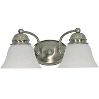 Nuvo Lighting 2 Light Brushed Nickel Alabaster Glass Bell Shades Vanity Light Fixture