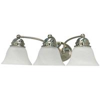 Nuvo Lighting 3 Light Brushed Nickel Alabaster Glass Bell Shades Vanity Light Fixture