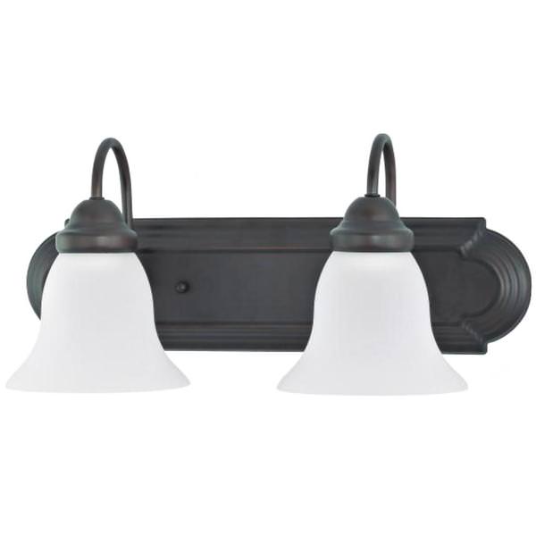 2 Light 18" Mahogany Bronze Vanity Light Fixture