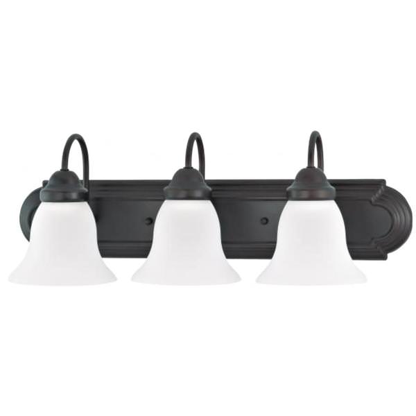 3 Light 24" Mahogany Bronze Vanity Light Fixture