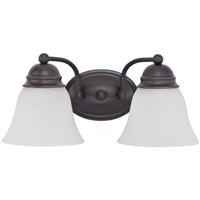Nuvo Lighting 2 Light 15" Mahogany Bronze Frosted White Glass Shade Vanity Light Fixture