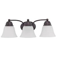 Nuvo Lighting 3 Light 21" Mahogany Bronze Frosted White Glass Shade Vanity Light Fixture