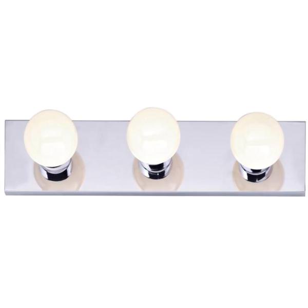 3 Light 18" Polished Chrome Vanity Light Fixture