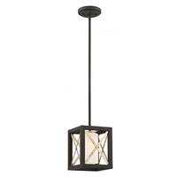 View 1 Light Matte Black Satin White Glass Shade Mini Pendant Light Fixture