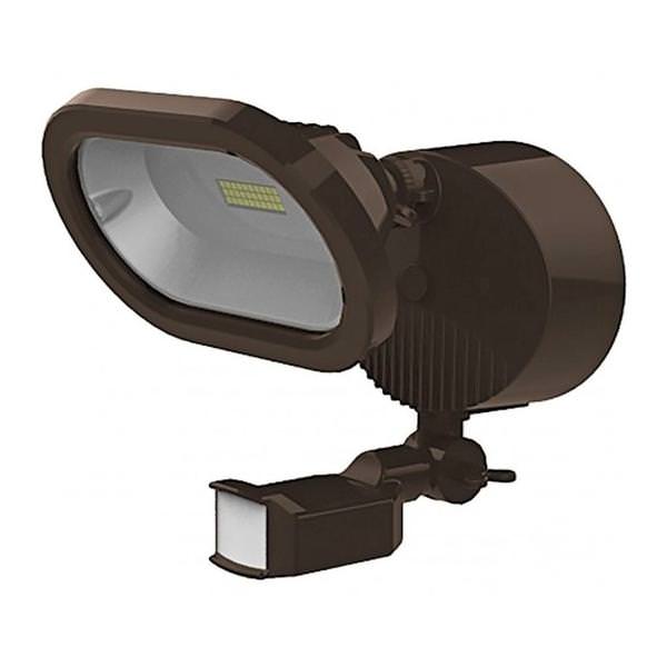 14 watt 120 volt 3000K Natural White Bronze LED Adjustable Security Light with Motion Sensor