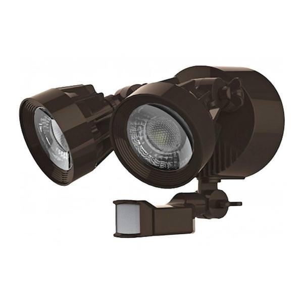 24 watt 120/277 volt 3000K Natural White Bronze LED Security Light with Motion Sensor