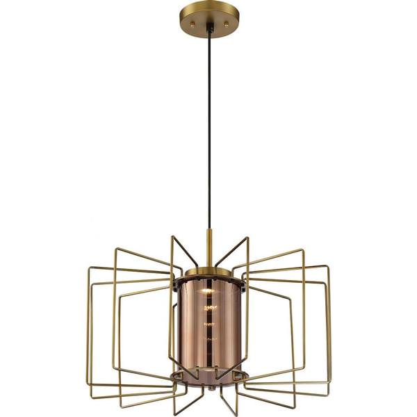 1 Light 12 watt 120 volt 3000K Natural White Dimmable Vintage Brass Copper Glass Shade LED Pendant Light
